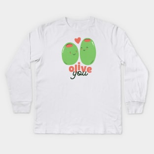 Olive You - i Love you Kids Long Sleeve T-Shirt